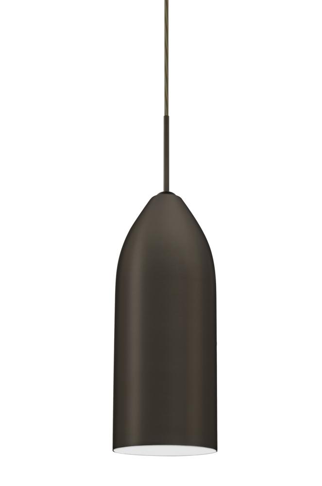 Besa, Lindy Cord Pendant, White, Satin Nickel Finish, 1x9W LED,