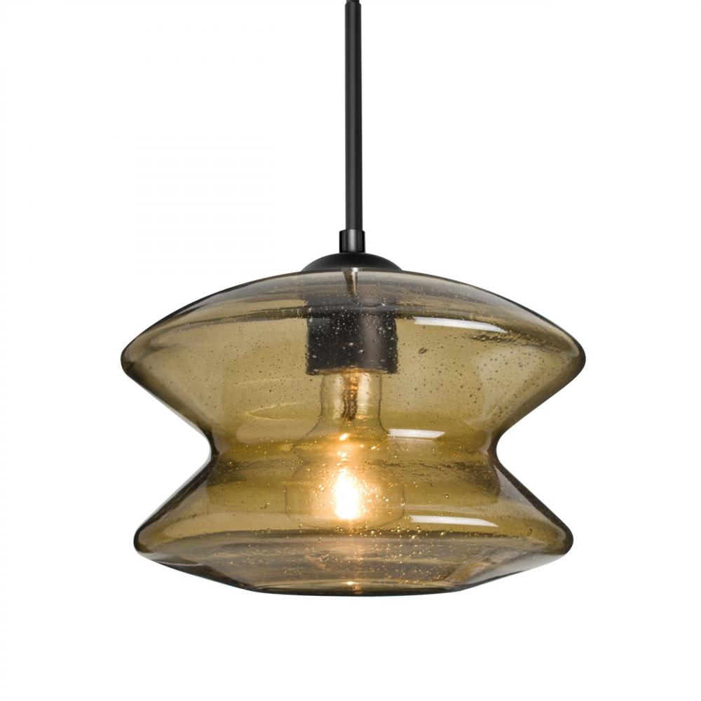 Besa, Zen Cord Pendant, Latte Bubble, Black Finish, 1x60W Medium Base