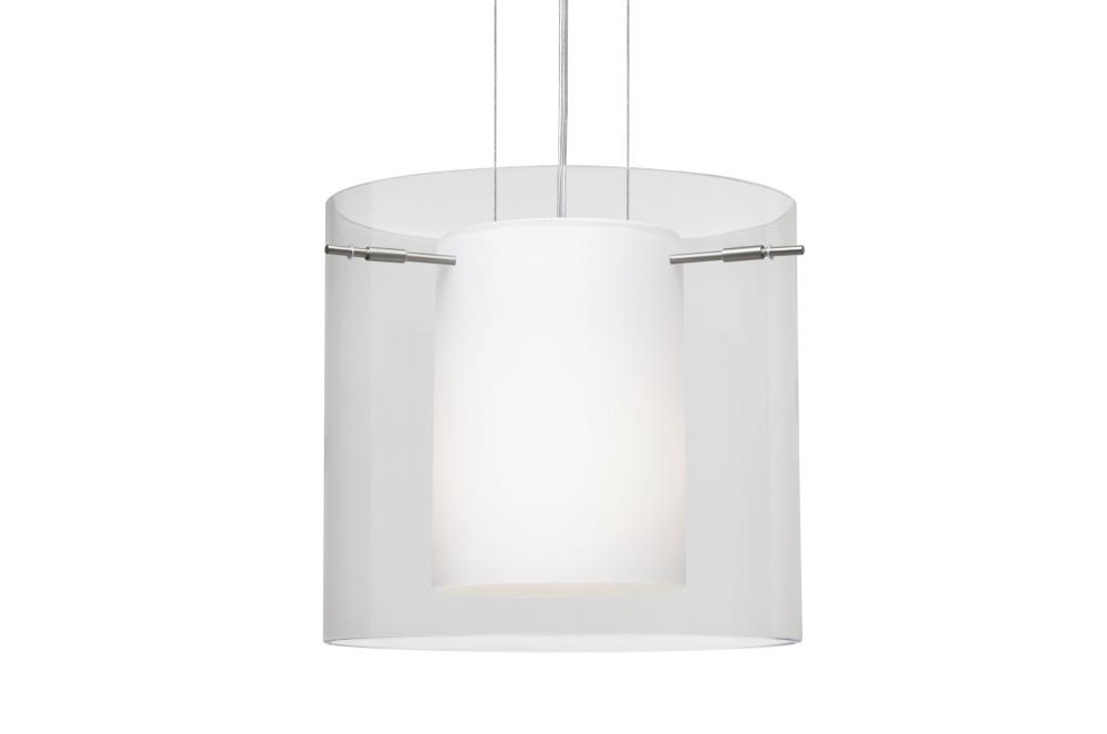 Besa Pahu 12 LED Pendant Clear Satin Nickel 1x11W LED