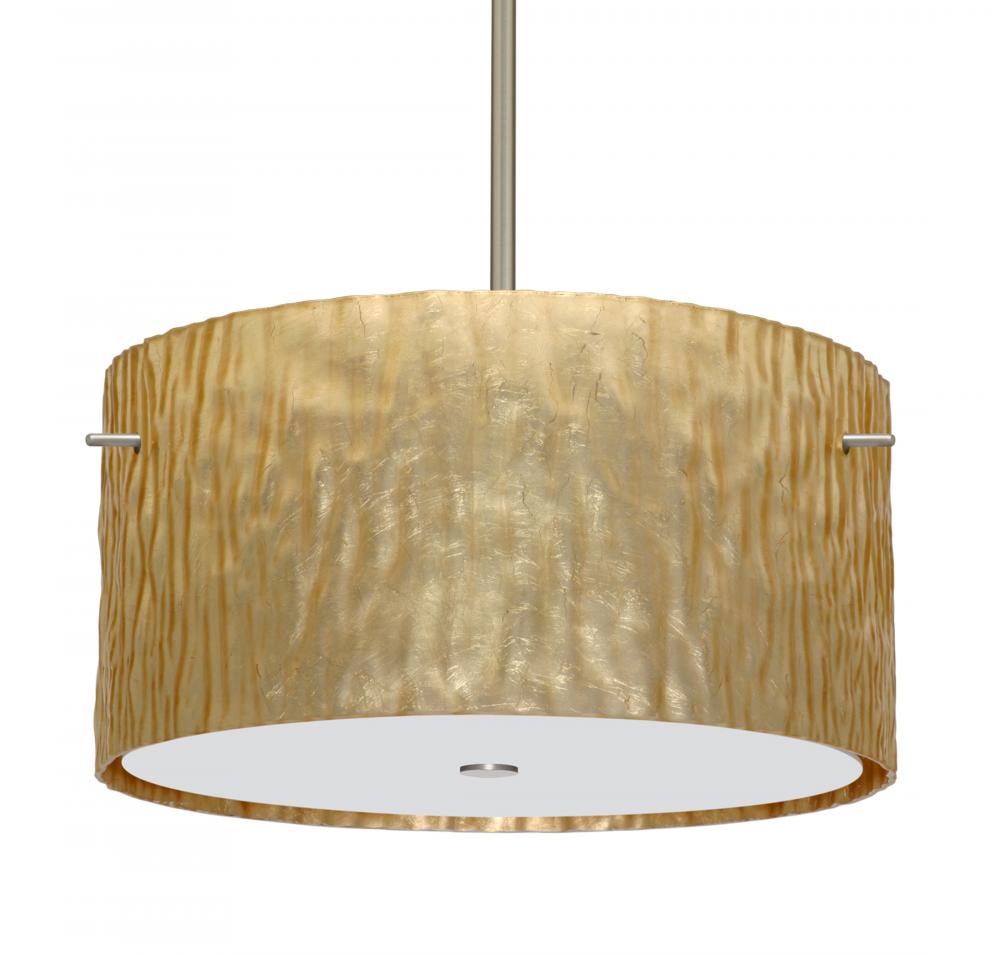 Besa Tamburo 16 Pendant Stone Gold Foil Satin Nickel 3x11W LED