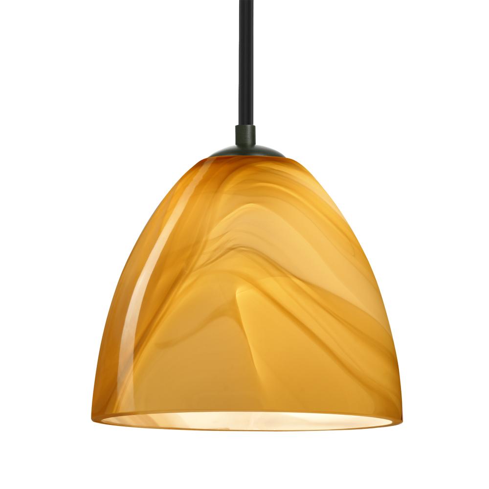 Besa Vila Stem Pendant Black Honey 1x60W Medium Base