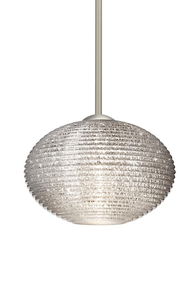 Besa Stem Pendant Pape 10 Satin Nickel Glitter 1x100W Medium Base