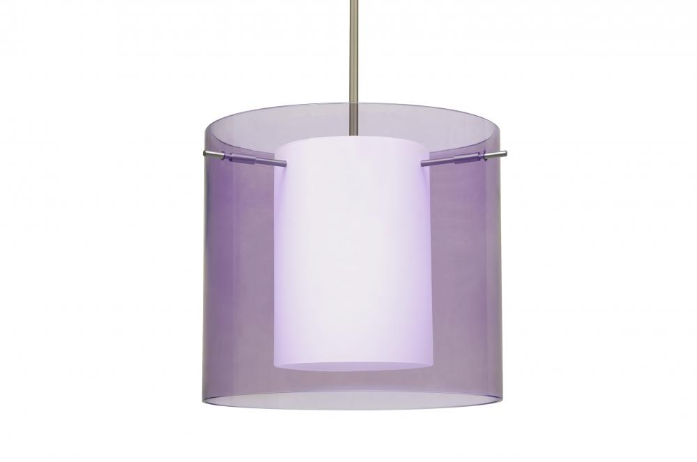 Besa Pahu 12 LED Pendant 1Tt Transparent Amethyst Satin Nickel 1x11W LED