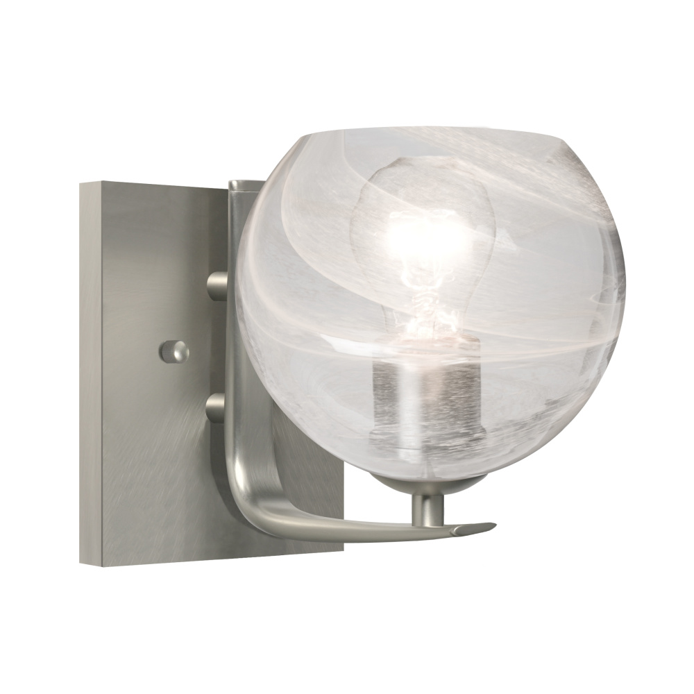 Besa, Jilly Vanity, Vapor Clear, Satin Nickel Finish, 1x5W LED Filament