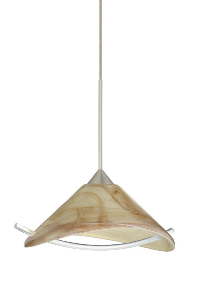 Besa Pendant Hoppi Satin Nickel Mocha/Clear 1x50W MAX GY6.35 Base