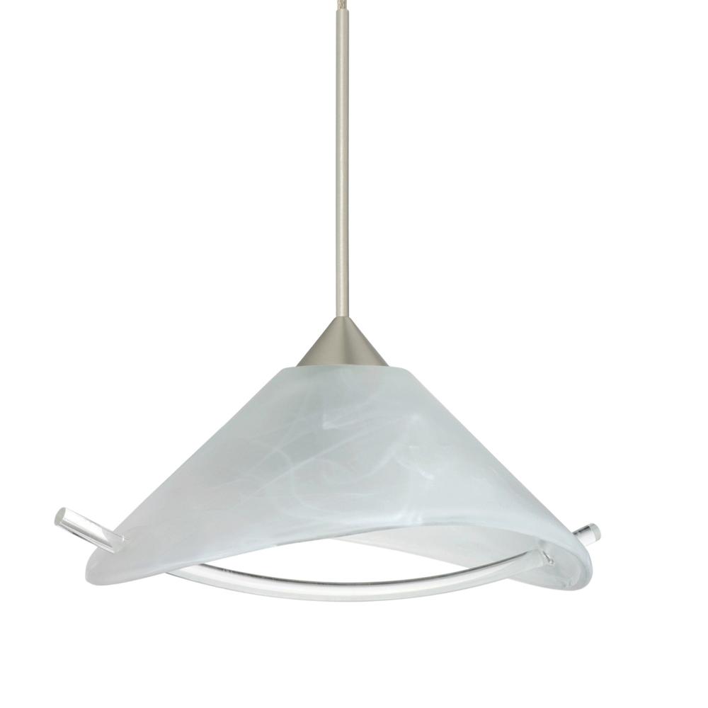 Besa Pendant Hoppi Satin Nickel Marble/Clear 1x50W MAX GY6.35 Base