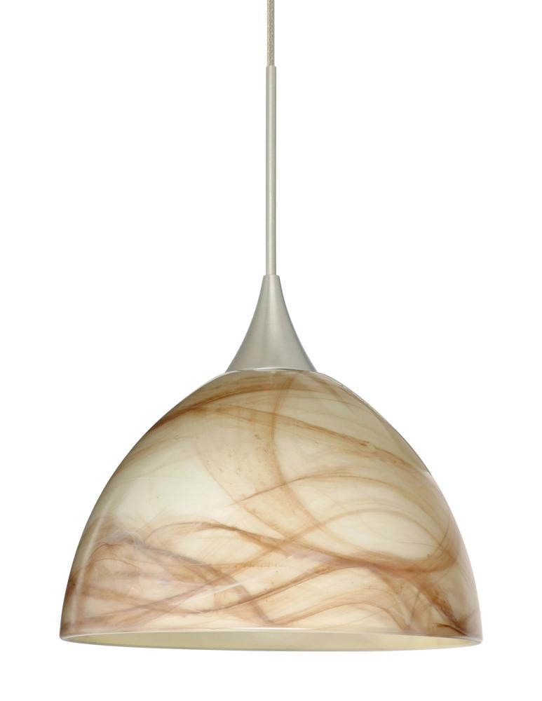 Besa Pendant Brella Satin Nickel Mocha 1x5W LED