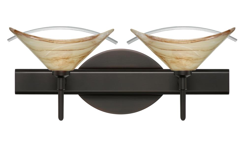 Besa Wall Hoppi Bronze Mocha/Clear 2x3W LED