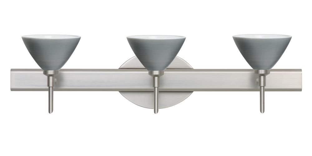 Besa Wall Domi Satin Nickel Titan 3x5W LED