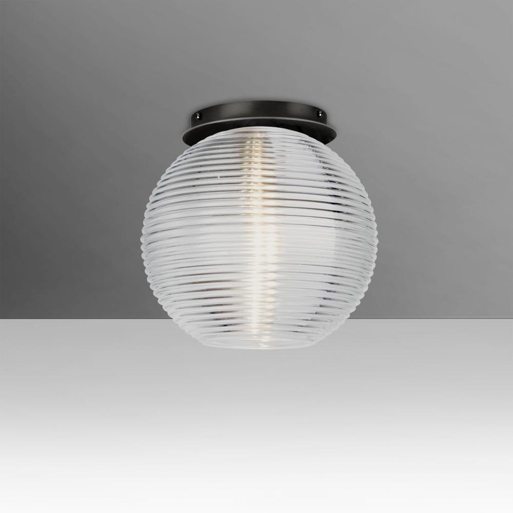 Besa Kristall 8 Ceiling, Clear, Black Finish, 1x60W MAX Medium base