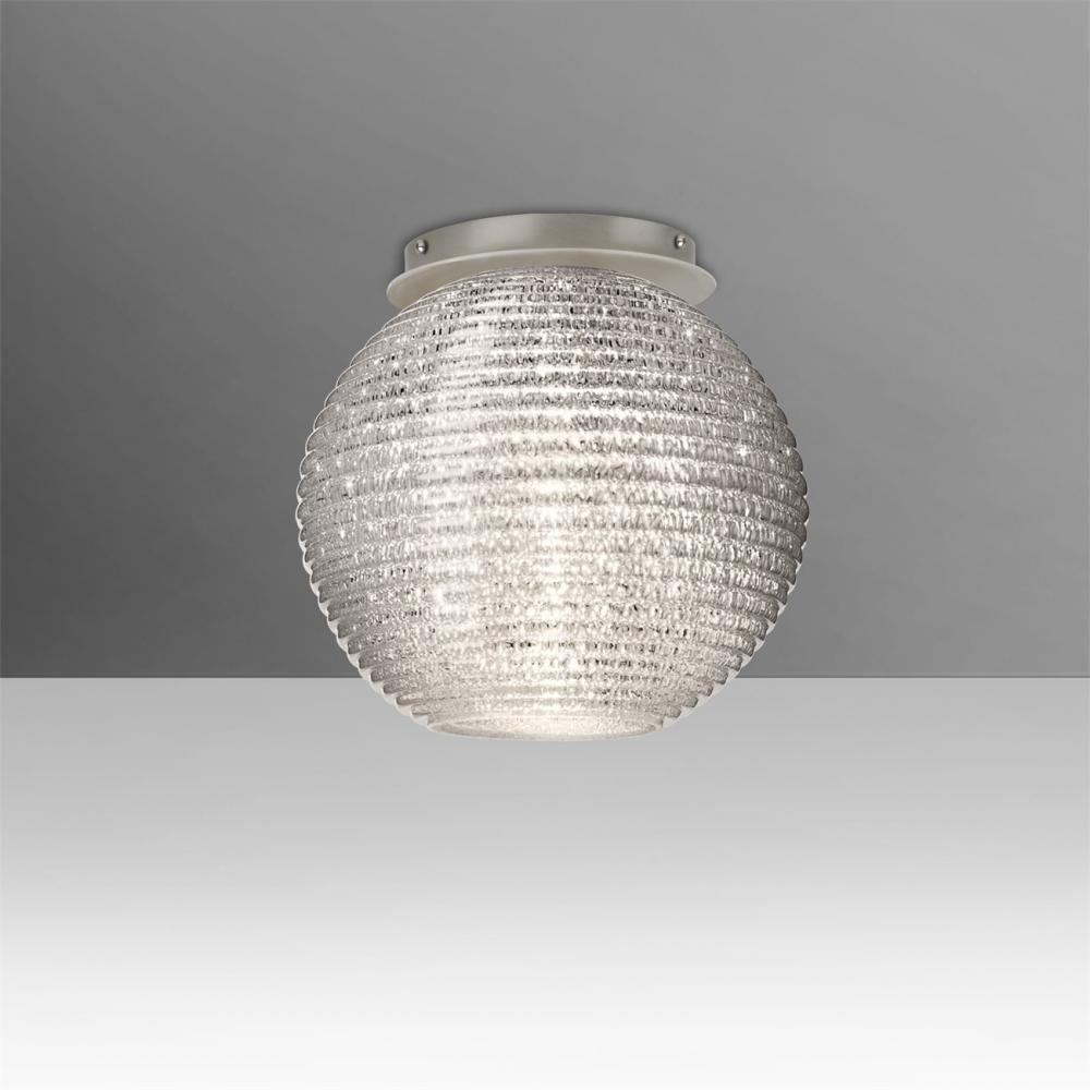 Besa Kristall 8 Ceiling, Glitter, Satin Nickel Finish, 1x60W MAX Medium base