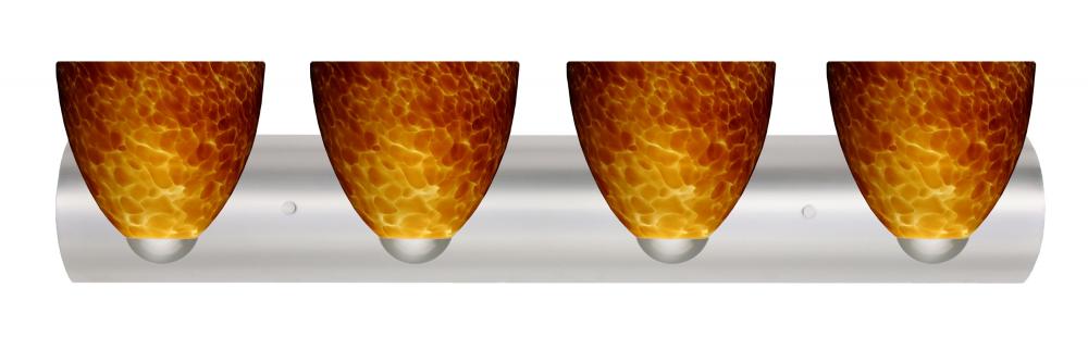 Besa Wall Sasha Satin Nickel Amber Cloud 4x75W Medium Base