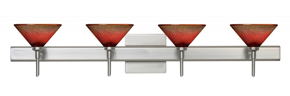 Besa Wall With SQ Canopy Kona Satin Nickel Sunset 4x5W LED