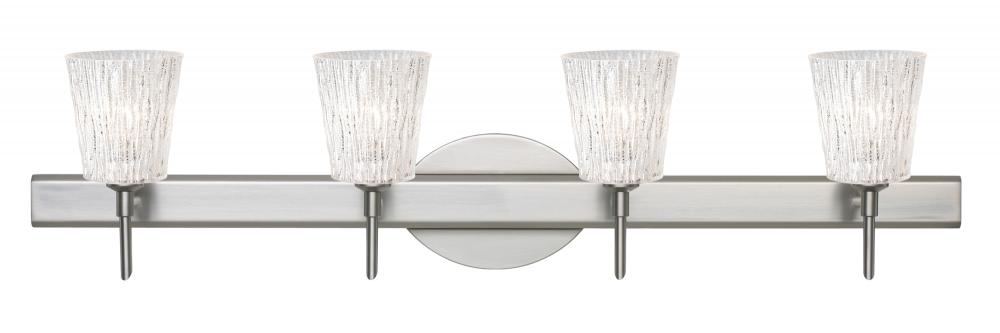 Besa Wall Nico 4 Satin Nickel Glitter Stone 4x5W LED