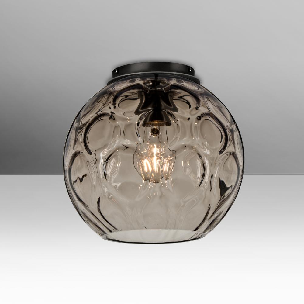 Besa, Bombay Ceiling, Smoke, Black Finish, 1x60W Medium Base