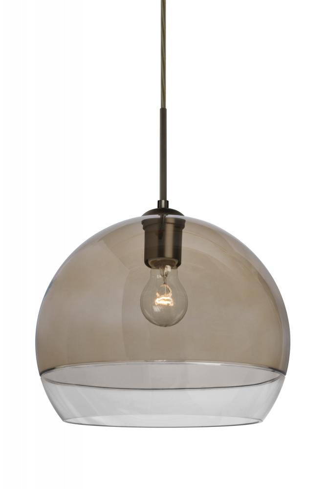 Besa, Ally 12 Cord Pendant For Multiport Canopy, Smoke/Clear, Bronze Finish, 1x60W Medium Base