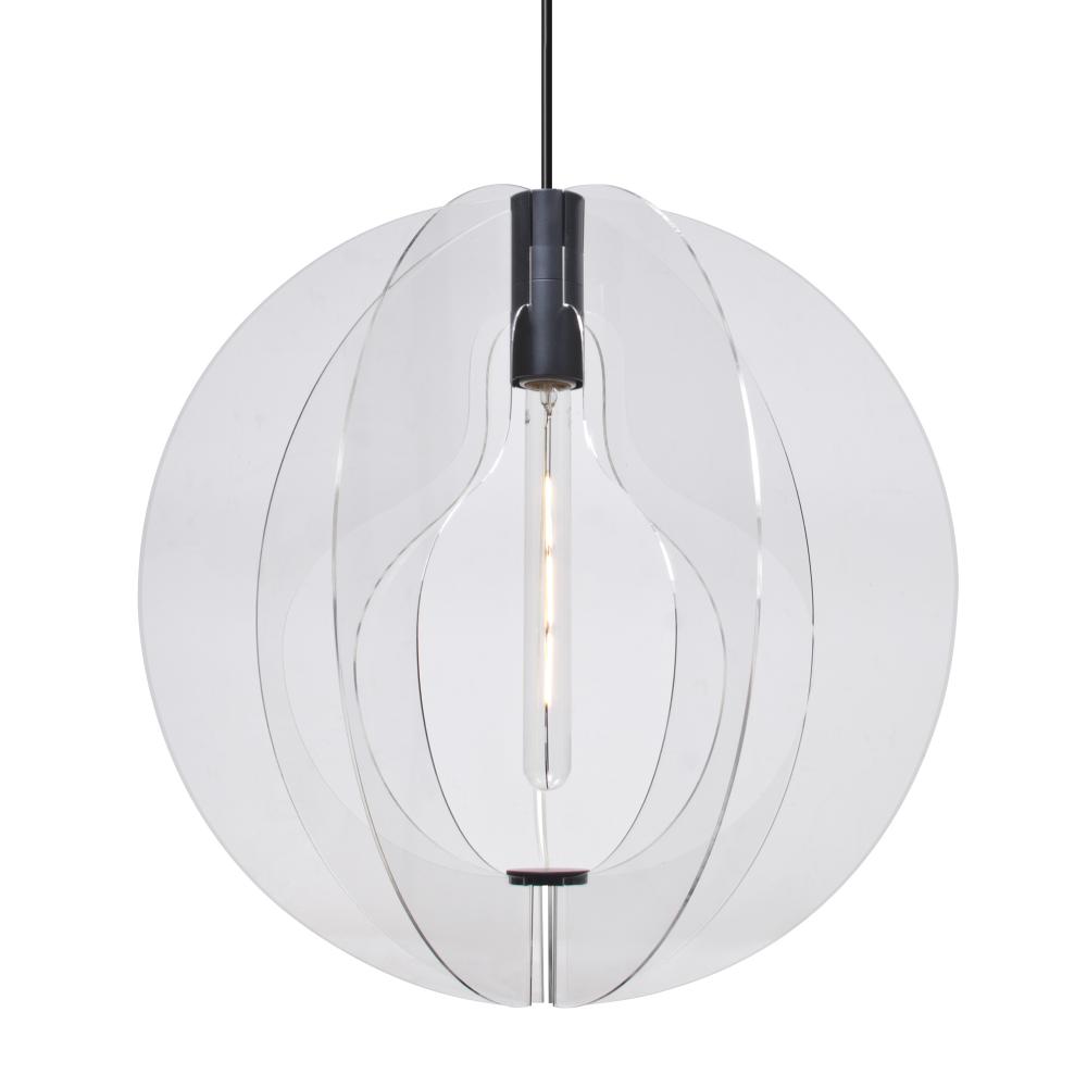 Besa Pendant For Multiport Canopy, Globe, Black Finish, 1x4W LED Filament