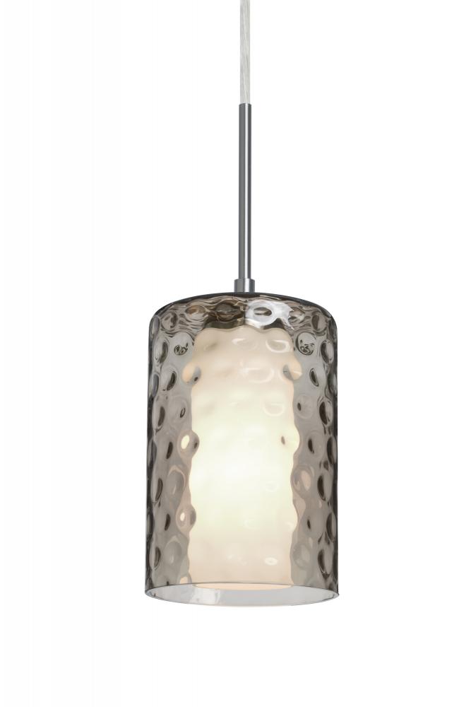 Besa, Esa Cord Pendant For Multiport Canopy, Smoke, Satin Nickel Finish, 1x60W Medium Base