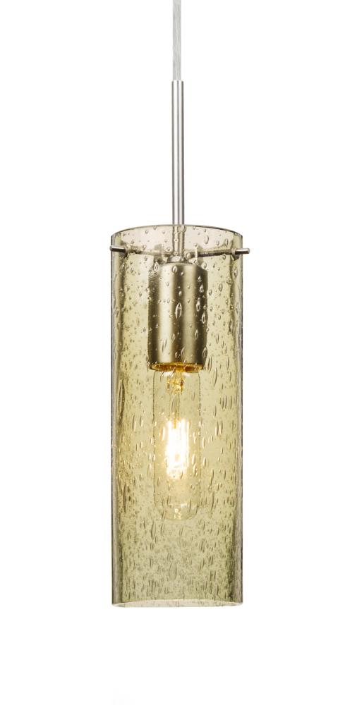 Besa, Juni 10 Pendant For Multiport Canopy, Gold Bubble, Satin Nickel, 1x60W Medium Base