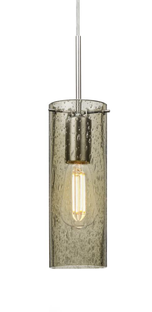 Besa, Juni 10 Pendant For Multiport Canopy, Latte Bubble, Satin Nickel, 1x4W LED Filament