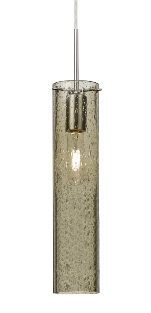 Besa, Juni 16 Pendant For Multiport Canopy, Latte Bubble, Satin Nickel, 1x60W Medium Base