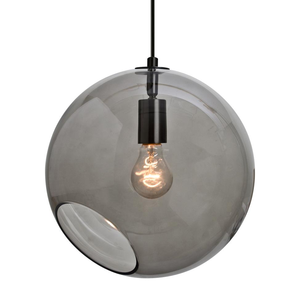 Besa, Maestro 12 Cord Pendant for Multiport Canopy, Smoke, Black Finish, 1x60W Medium base