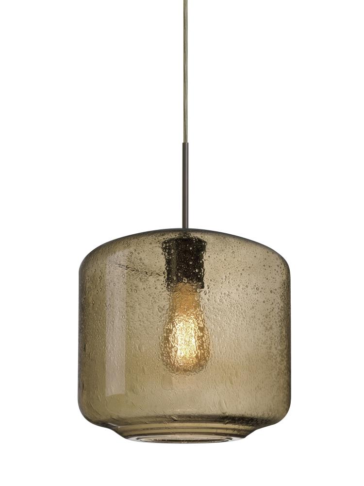 Besa Niles 10 Pendant For Multiport Canopy, Smoke Bubble, Bronze Finish, 1x4W LED Filament
