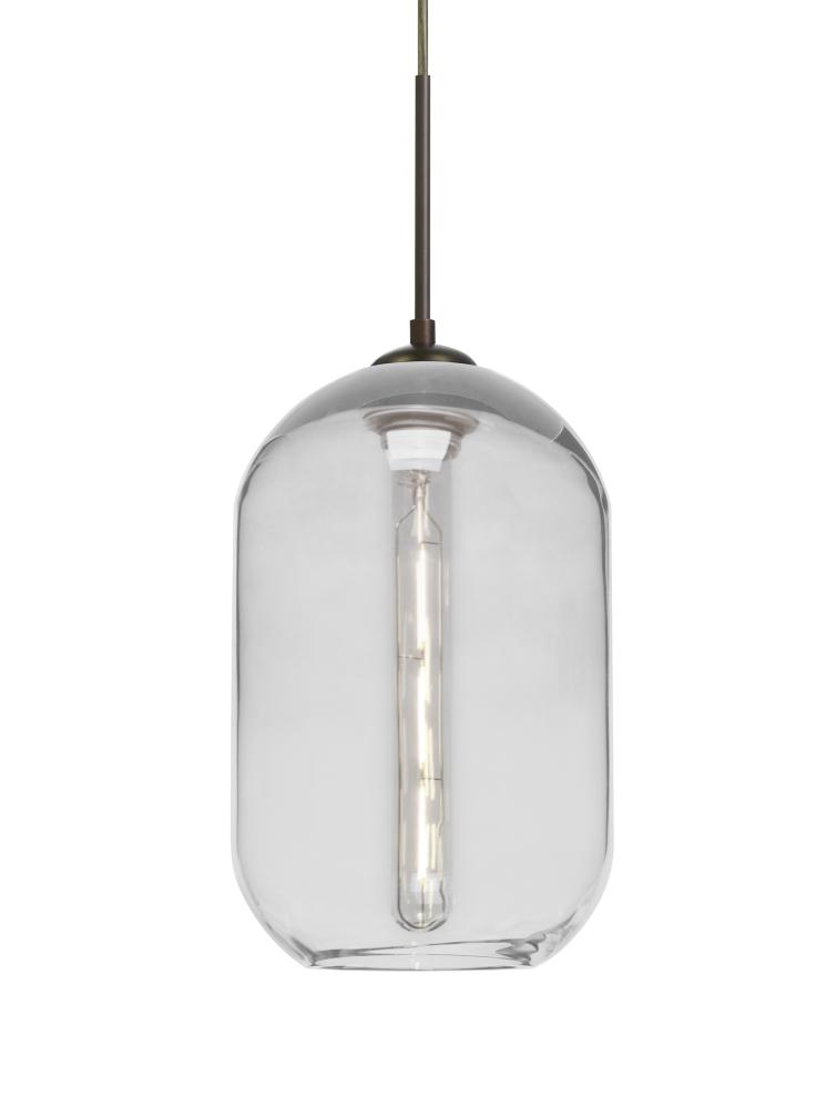 Besa, Omega 12 Cord Pendant For Multiport Canopies, Clear, Bronze Finish, 1x5W LED Filament