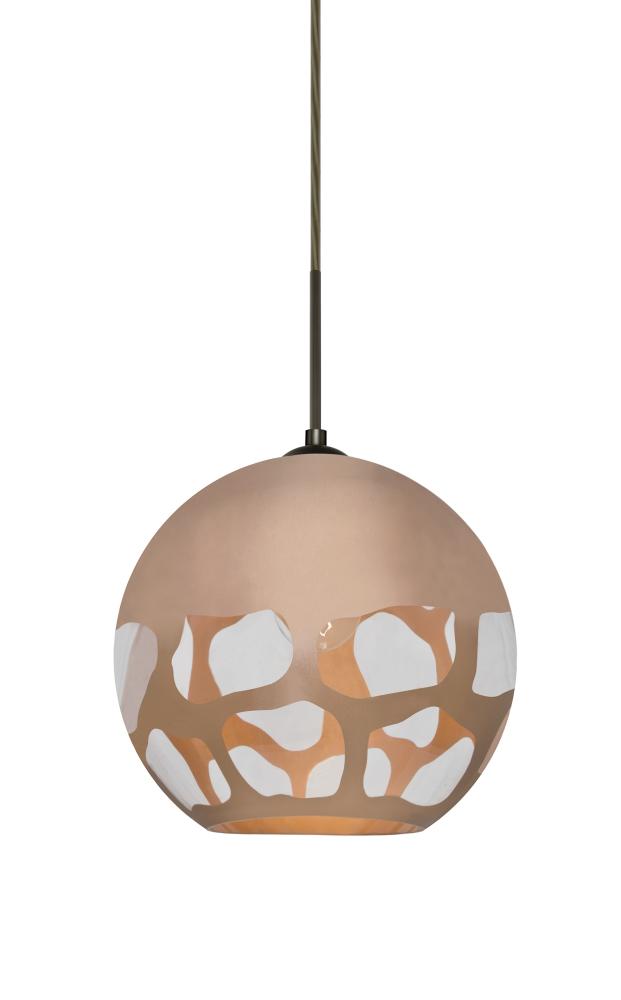 Besa, Rocky Cord Pendant For Multiport Canopies, Copper, Bronze Finish, 1x60W Medium Base