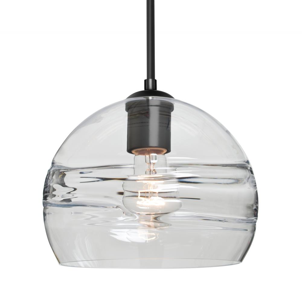 Besa Spirit 8 Pendant For Multiport Canopy, Clear, Black Finish, 1x60W Medium Base