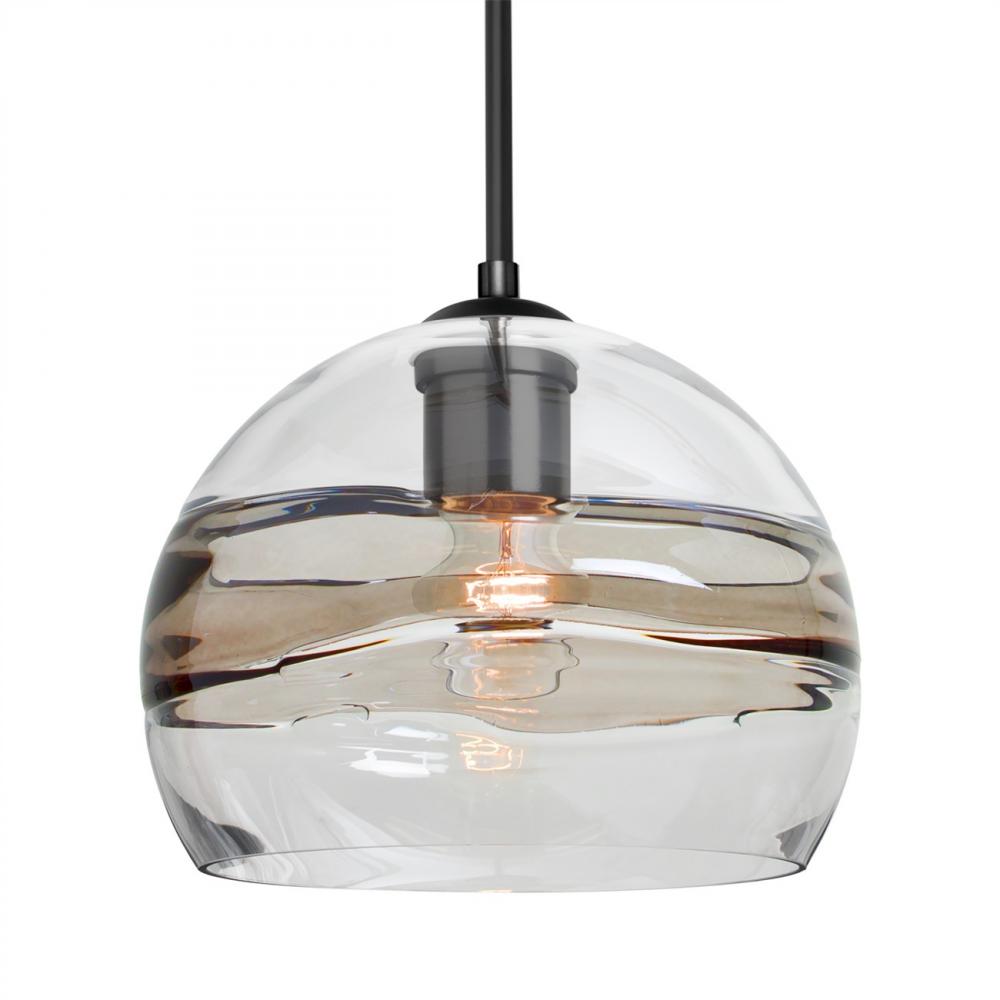 Besa Spirit 8 Pendant For Multiport Canopy, Smoke/Clear, Black Finish, 1x60W Medium Base