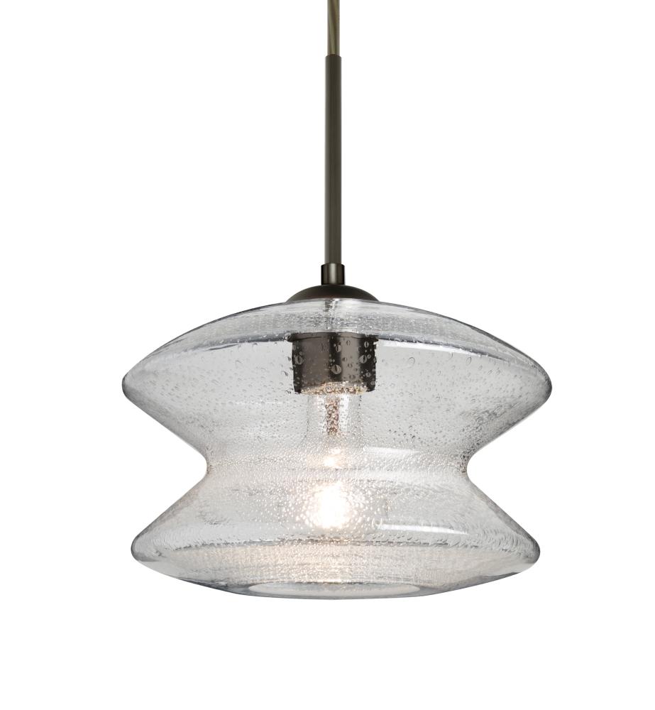Besa, Zen Cord Pendant For Multiport Canopy, Clear Bubble, Bronze Finish, 1x60W Medium Base