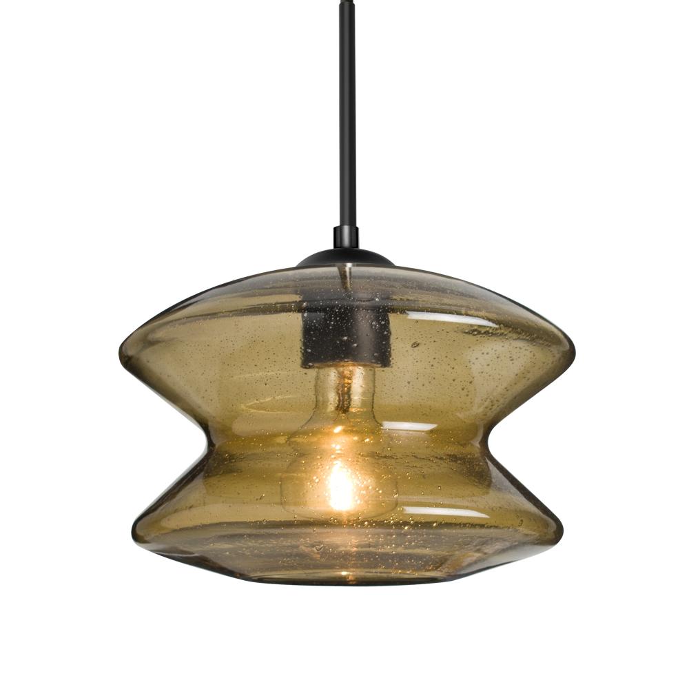 Besa, Zen Cord Pendant For Multiport Canopy, Latte Bubble, Black Finish, 1x60W Medium Base