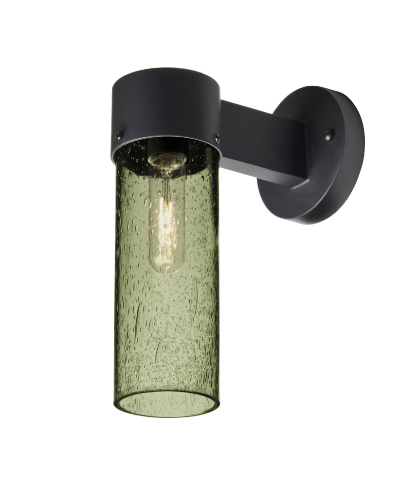 Besa, Juni 10 Outdoor Sconce, Moss Bubble, Black Finish, 1x4W LED Filament