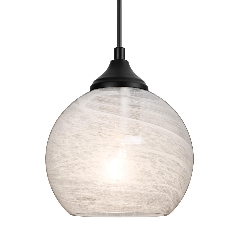 Besa, Jilly Outdoor Pendant, Vapor Clear, Black Finish, 1xE26 Base