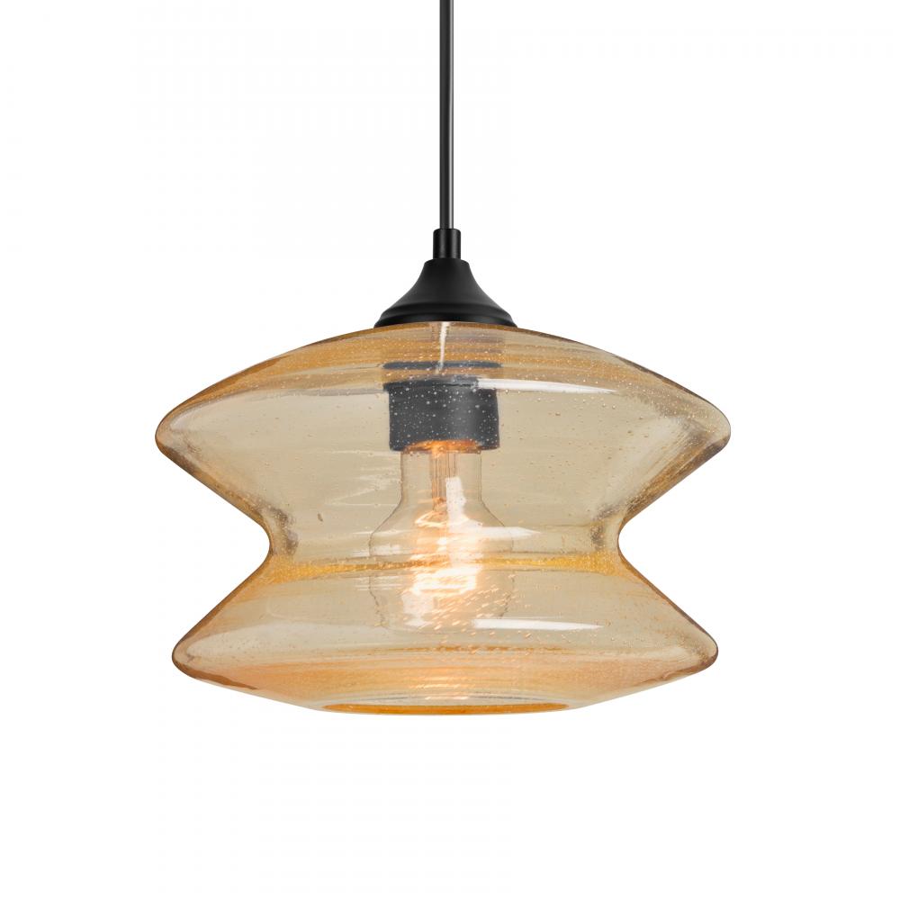 Besa, Zen Outdoor Pendant, Gold Bubble, Black Finish, 1xE26 Base