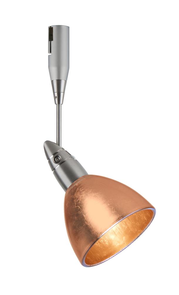 Besa Spotlight With 6" Stem Divi Satin Nickel Copper Foil 1x50W Bipin MR16