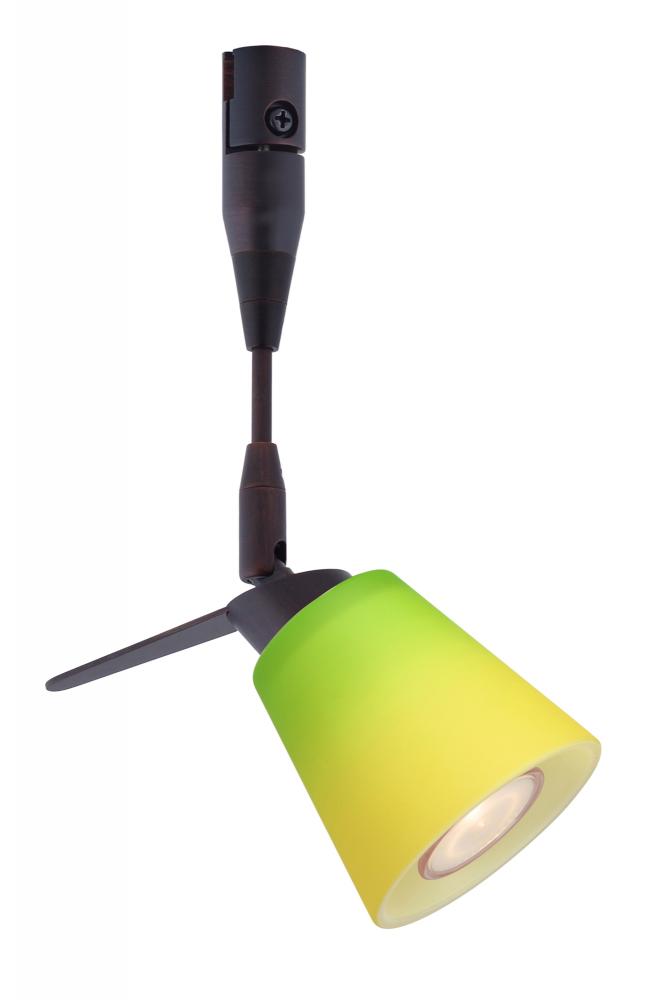 Besa Spotlight With 6" Stem Canto 3 Bronze Bicolor Green/Yellow 1x35W Bipin MR11