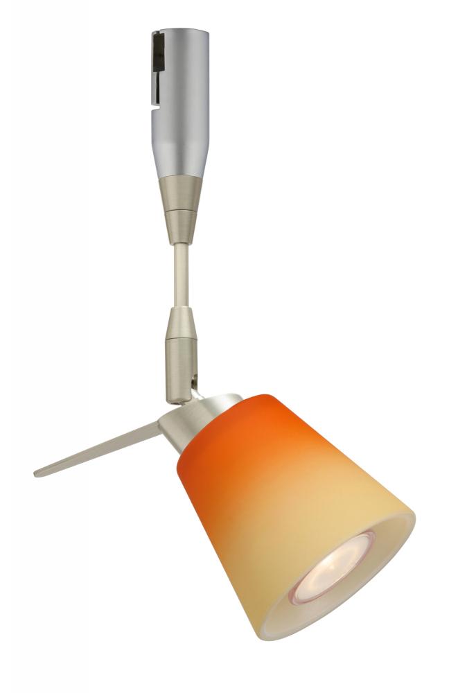 Besa Spotlight With 12" Stem Canto 3 Satin Nickel Bicolor Orange/Pina 1x35W Bipin MR11