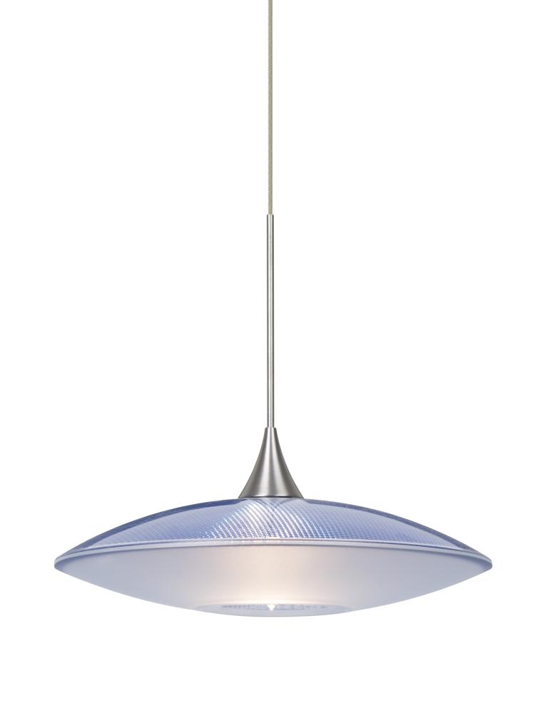 Besa Pendant Spazio Satin Nickel Blue/Frost 1x50W MAX GY6.35 Base