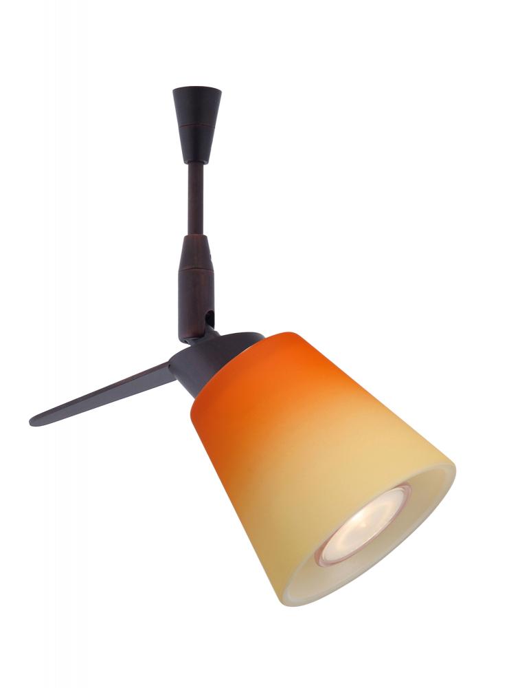 Besa Spotlight With 6" Stem Canto 3 Bronze Bicolor Orange/Pina 1x35W Bipin MR11