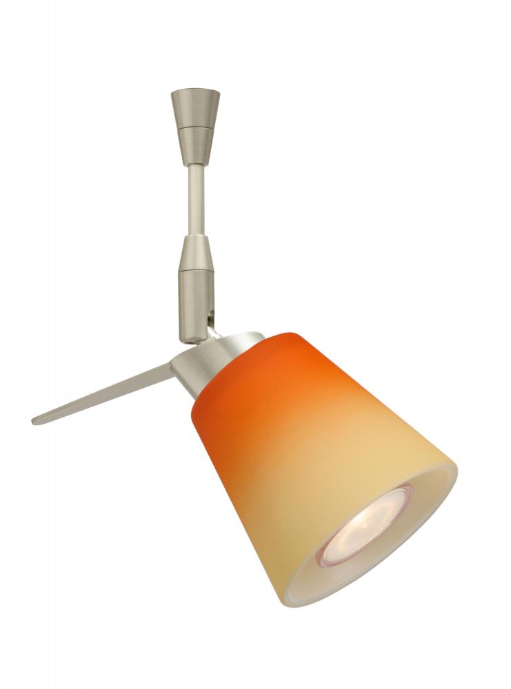 Besa Spotlight With 18" Stem Canto 3 Satin Nickel Bicolor Orange/Pina 1x35W Bipin MR11