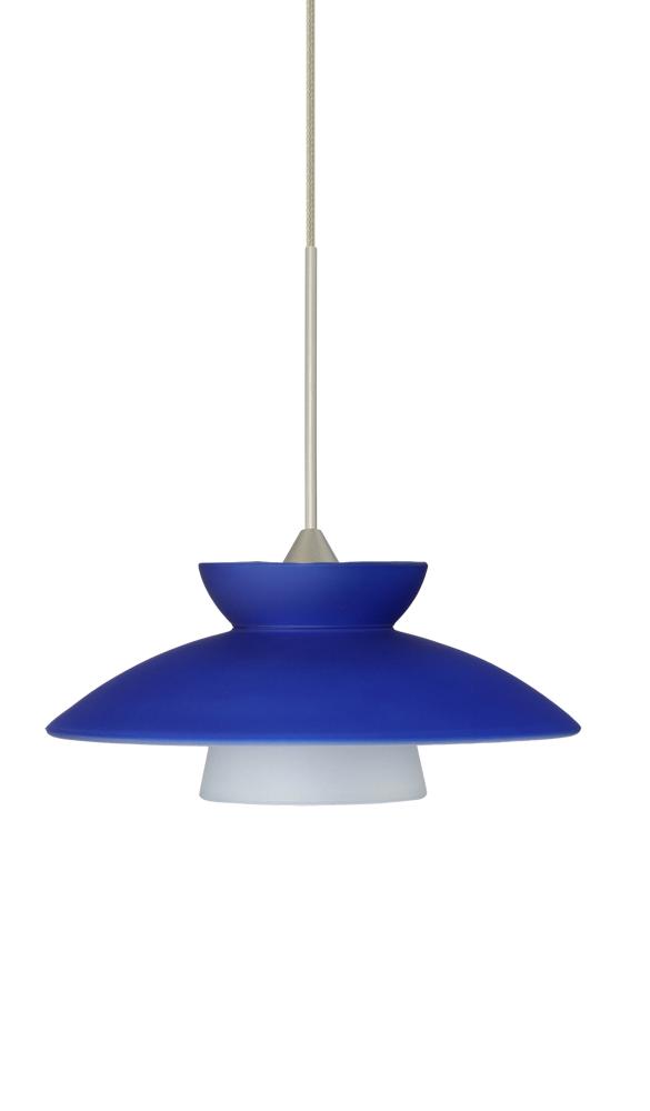 Besa Pendant For Multiport Canopy Trilo 7 Satin Nickel Blue Matte 1x50W MAX GY6.35 Base