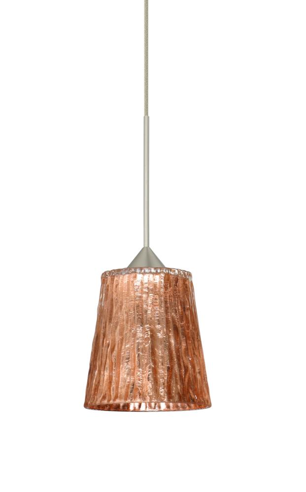 Besa Pendant For Multiport Canopy Nico 4 Satin Nickel Stone Copper Foil 1x35W MAX GY6.35 Base
