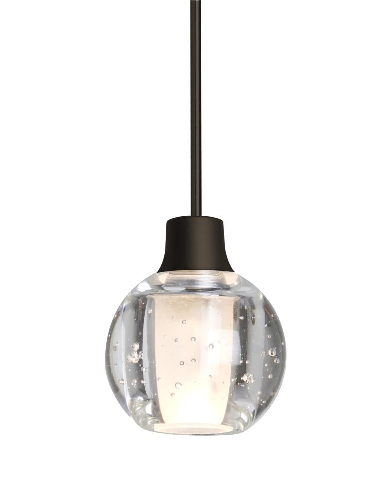 Besa, Boca 3 Cord Pendant For Multiport Canopies, Clear Bubble, Bronze Finish