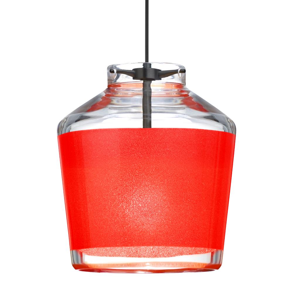 Besa Pendant For Multiport Canopy Pica 6 Black Finish, Red Sand 1x50W MAX GY6.35 Base
