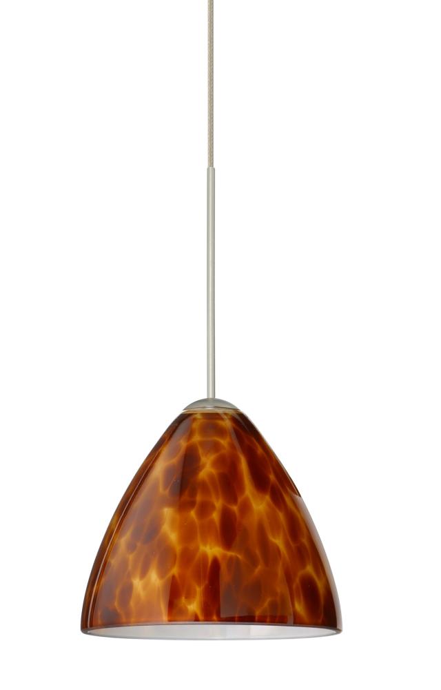 Besa Pendant Mia Satin Nickel Amber Cloud 1x50W MAX GY6.35 Base