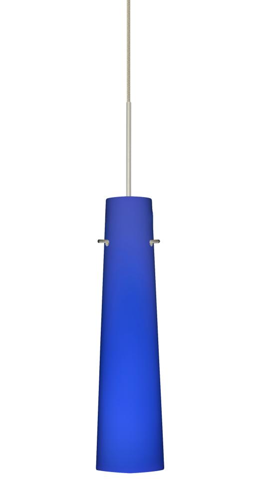 Besa Camino Pendant Satin Nickel Cobalt Blue Matte 1x50W MAX GY6.35 Base