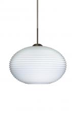 Besa Lighting 1JC-491207-BR - Besa Pendant Pape 10 Bronze Opal Ribbed 1x100W Medium Base