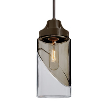 Besa Lighting 1JC-BLINKSM-EDIL-BR - Besa, Blink Cord Pendant, Trans. Smoke/Clear, Bronze Finish, 1x4W LED Filament